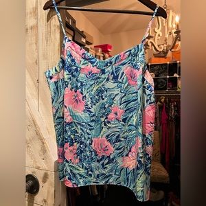 NWT Lilly Pulitzer Margaery Cami in Lapis Lazuli beach club blooms sz L